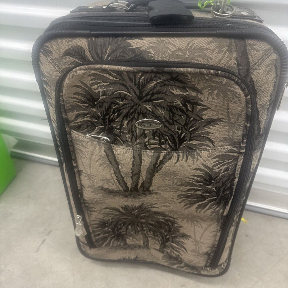 Vintage Travel Gear Floral Tapestry Luggage Rolling Suitcase 19.5 X 7”